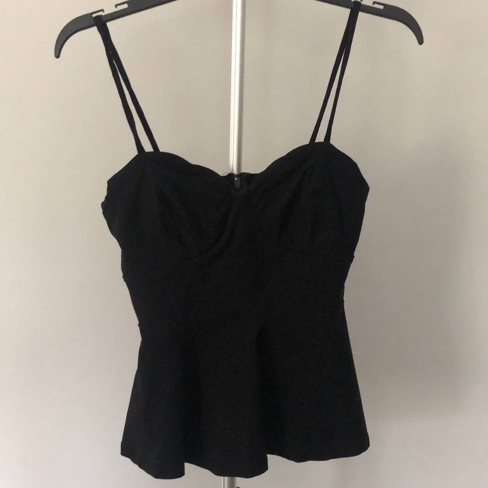 Black Bustier/Cami w/ Thin Straps Size Medium